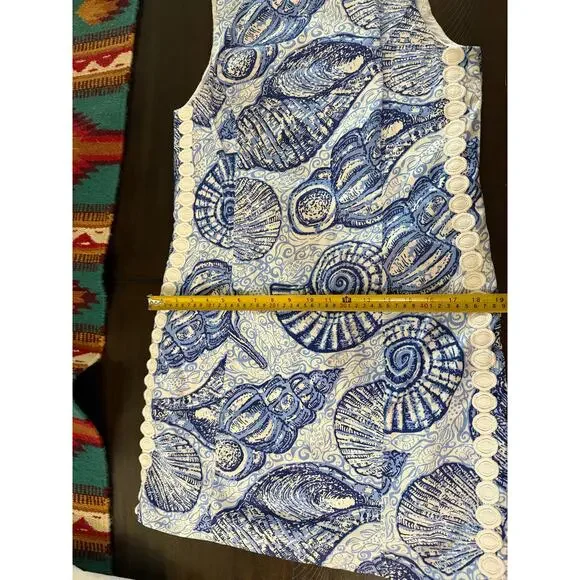 Lilly Pulitzer Mila Shift Dress Blue Peri Pop Up Stuffed Shells White *size 6 - Picture 15 of 15